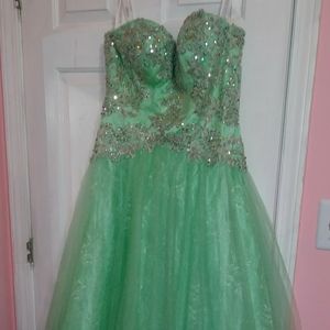 Strapless formal gown